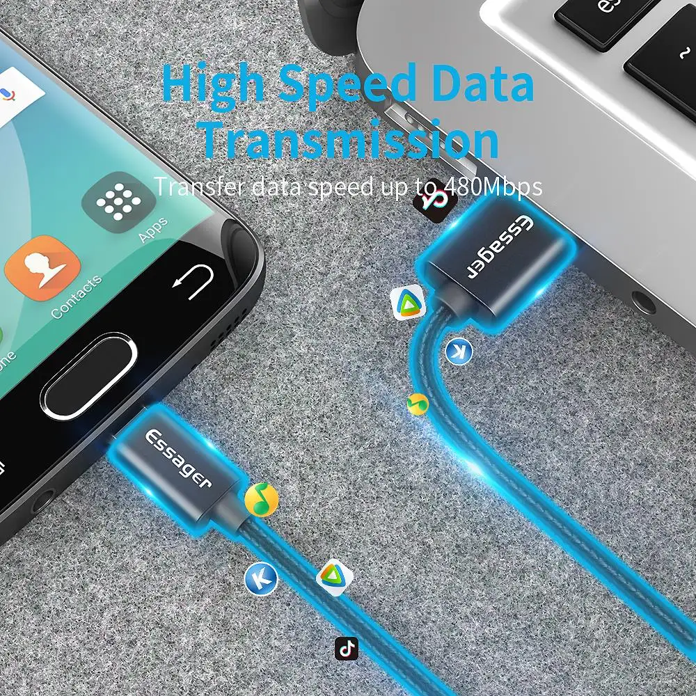 Кабель Micro USB Essager для быстрой зарядки и передачи данных 2 4 А | Мобильные телефоны