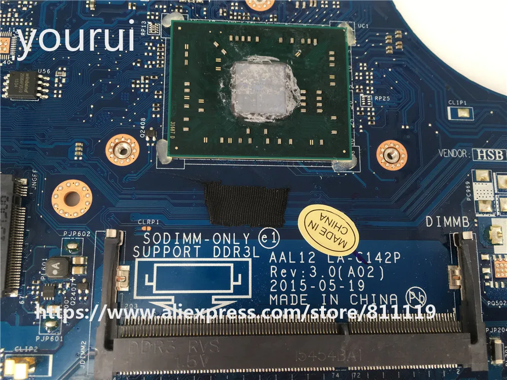 Yourui CN 01N0C6 1N0C6 для материнская плата ноутбука Dell Inspiron 5455 5555 с A8 7410U AAL12 LA C142P DDR3|Платы