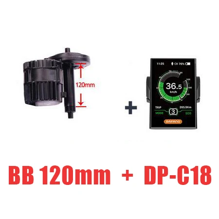 Bafang мотор BBS03 48V1000W Середина привода Bafang мотор DIY 8Fun Электрический велосипед комплект BBSHD Электрический мотор комплект мотор велосипеда 1000 Вт 48 В - Цвет: 120MM and DP-C18
