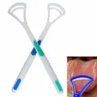2 шт. оральный уход за зубами очистить от неприятного запаха изо рта язык Чистящая Щетка скребок Ручка инструмент