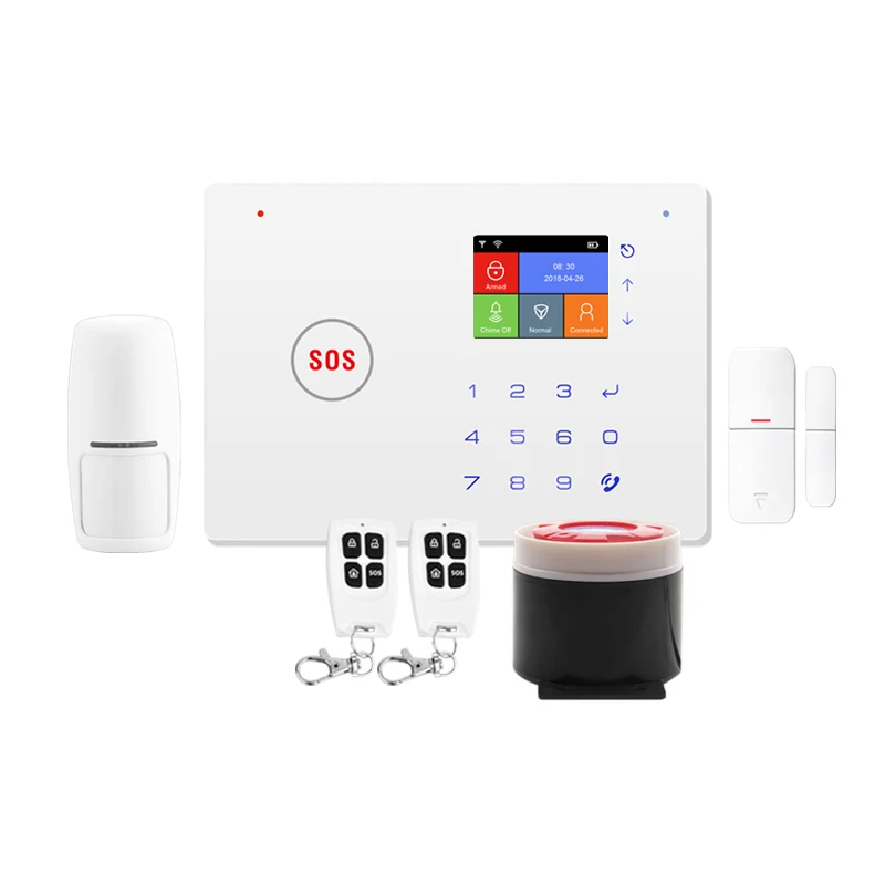 2,4 дюймов TFT экран wifi GSM домашняя охранная сигнализация наборы Беспроводная охранная сигнализация Система детектор движения управление приложением