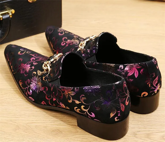 Мужские кожаные туфли с острым носком металлической пряжкой|shoes casual|shoes casual menshoes