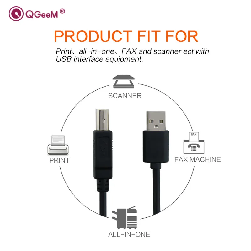 Usb кабель для принтера высокоскоростной A-B папа-папа usb кабель для принтера Синхронизация данных для 3d принтера этикеток lenovo 1 м 1,5 м 2 м 3 м 5 м