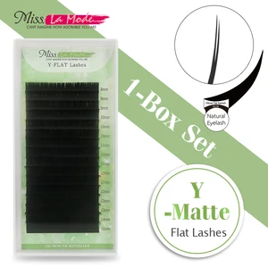 Накладные ресницы Miss La Mode Matte Elipse, удлинитель ресниц ресницы с разрезами, подходят для Y-образных матовых плоских ресниц, 0,15 CD завиток