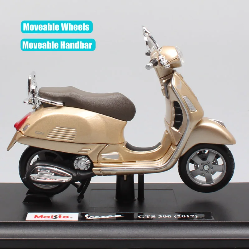 1:18 scale maisto Piaggio Vespa GTS 300 scooter motorcycle diecast vehicles sports motor bike toys models for children gold