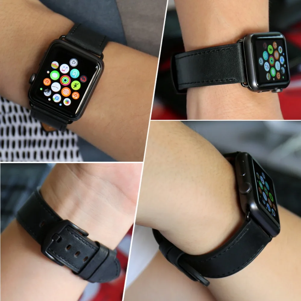 Браслет для часов MAIKES из натуральной коровьей кожи для Apple Watch 44 мм 40 мм серия 4 3 2 1 iWatch Apple Watch 42 мм 38 мм