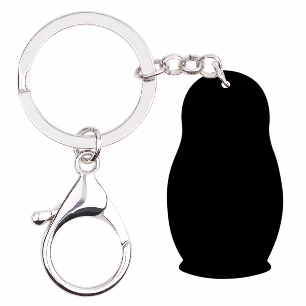 Брелок-ключница из акрила Bonsny в виде русской куклы-матрешки для женщин и девочек в классическом стиле, аксессуары для модных украшений.