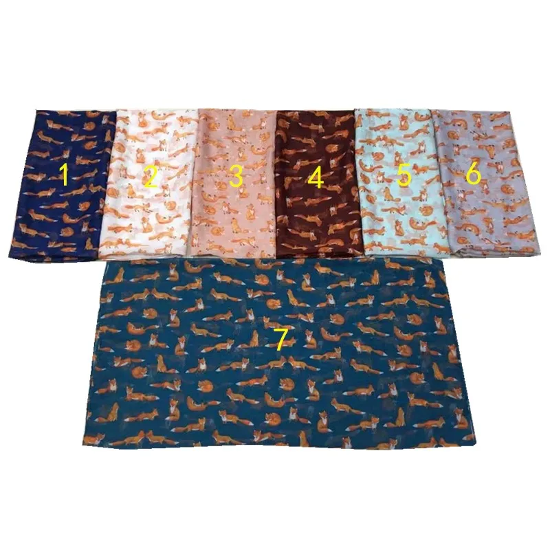 2019 новые женские модные милые лисы с принтом из мягкой вуали длинный широкий шарф