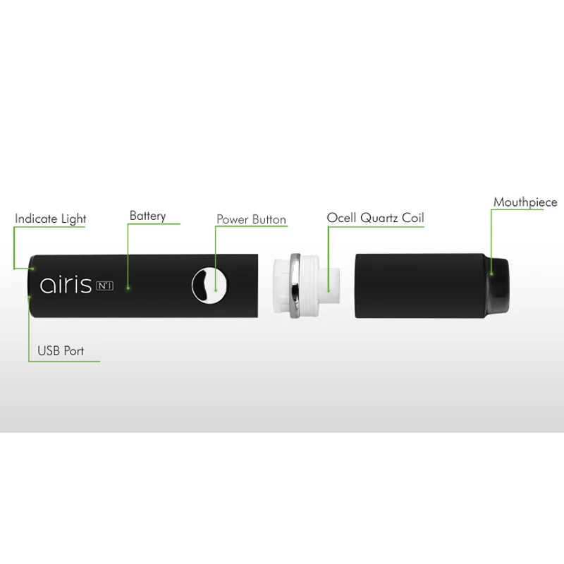 Original AIRISTECH Airis N1 wax Vaporizer Vape pen 360mAh Battery Ocell Quartz heating Coil Wax e cigarette kit | Электроника