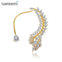 luoteemi gold color fashion statement elegant vintage punk gothic imitation cz crystal 1pc ear cuff wrap earrings