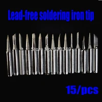 15pcs high quality lead free solder tip set soldering station iron tip 900m t soldering station tool kit for 936 free shipping