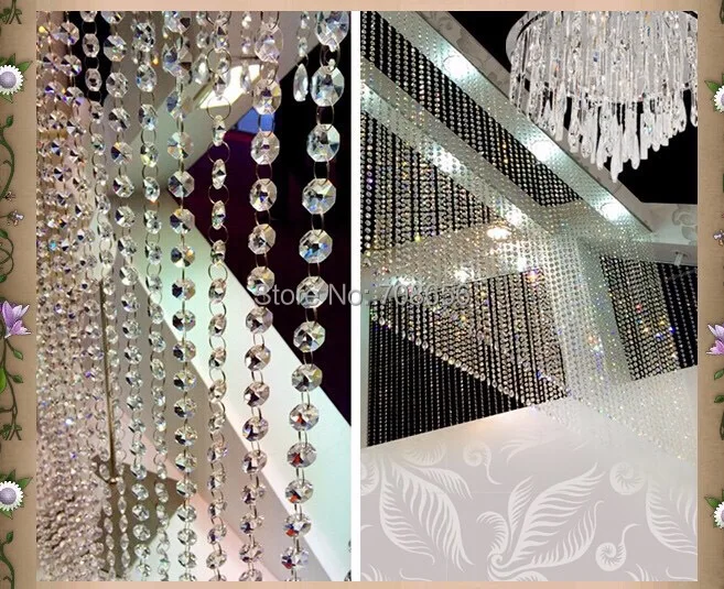 100 м прозрачное стекло люстры свадебный кристалл лампы гирлянда цепочки призмы |