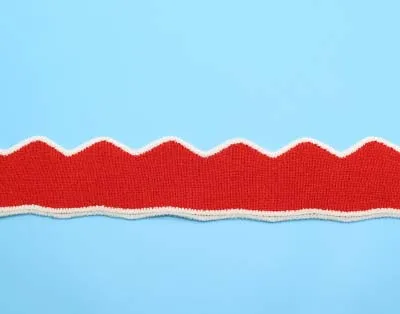 red white 2 шт. 4*90 см тонкий трикотажный ребро ткань волна стиль манжеты воротник Подол пояс для весна лето одежды аксессуары - Цвет: red white