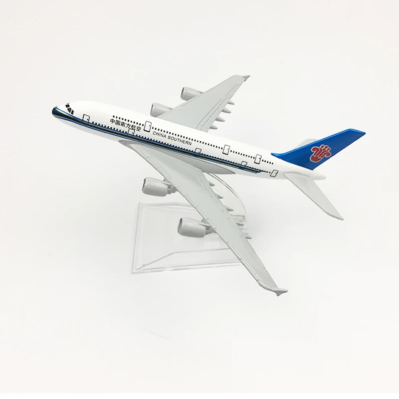 Китай Southern Airlines модель аэроплана Airbus A380 самолет 16 см металлический сплав литье