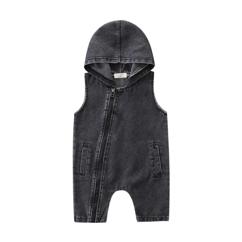 Одежда для малышей одежда маленьких мальчиков джинсовый комбинезон без рукавов