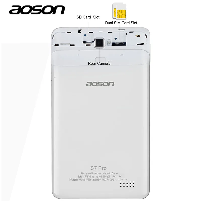 4G LTE AOSON с возможностью звонка 7 дюймов S7 Pro Android 6 0 8 ГБ Встроенная память 4 ядра ips