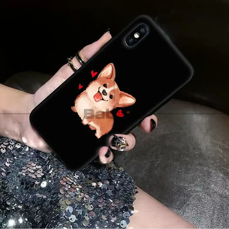 Babaite милый корги мультфильм собака новое поступление черный чехол для мобильного