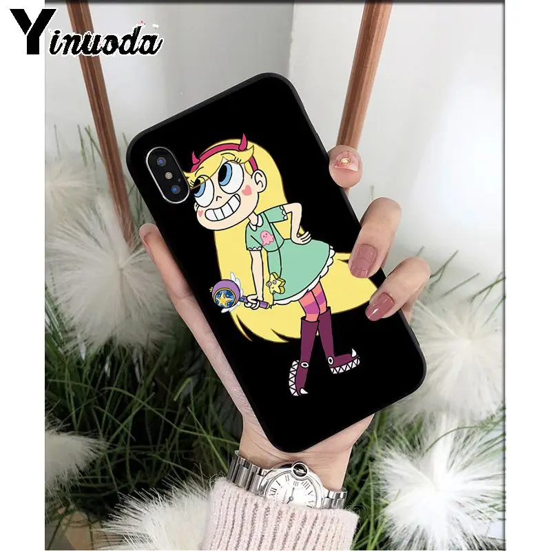 Yinuoda Star vs the Forces of Evil Силиконовый ТПУ мягкий черный чехол для телефона для Apple iPhone 8 7 6 6S Plus X XS MAX 5 5S SE XR