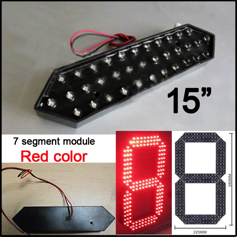 Модуль цифровых цифр красного цвета 15 дюймов 7 сегментов модулей высокая яркость