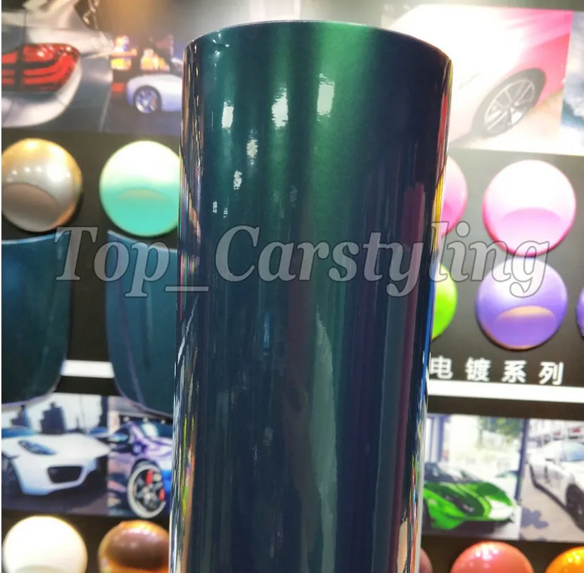 Глянцевая виниловая пленка зеленого цвета в виде павлина для стайлинга