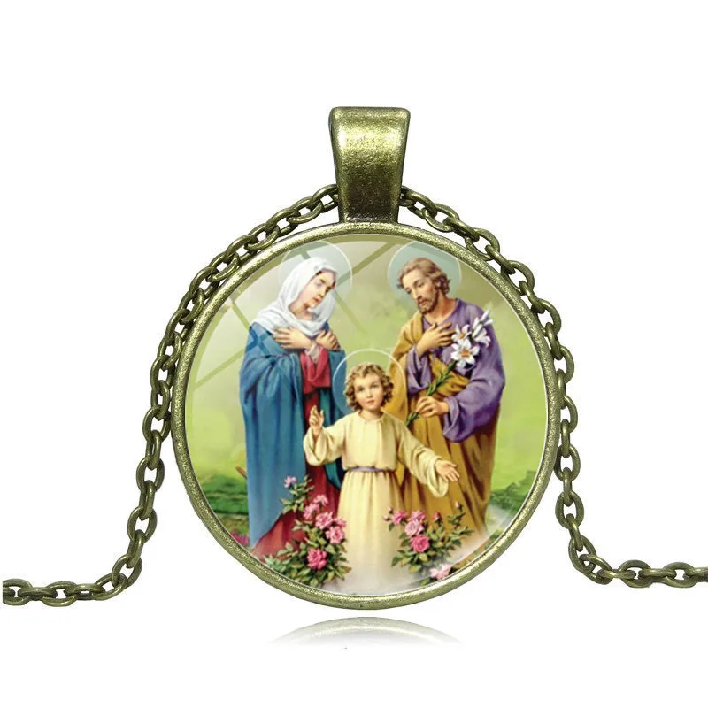 Женское ожерелье с подвеской в стиле Девы Марии для матери и ребенка