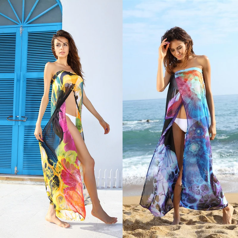 Женский пляжный купальный костюм с юбкой сарафан лето 2019| |