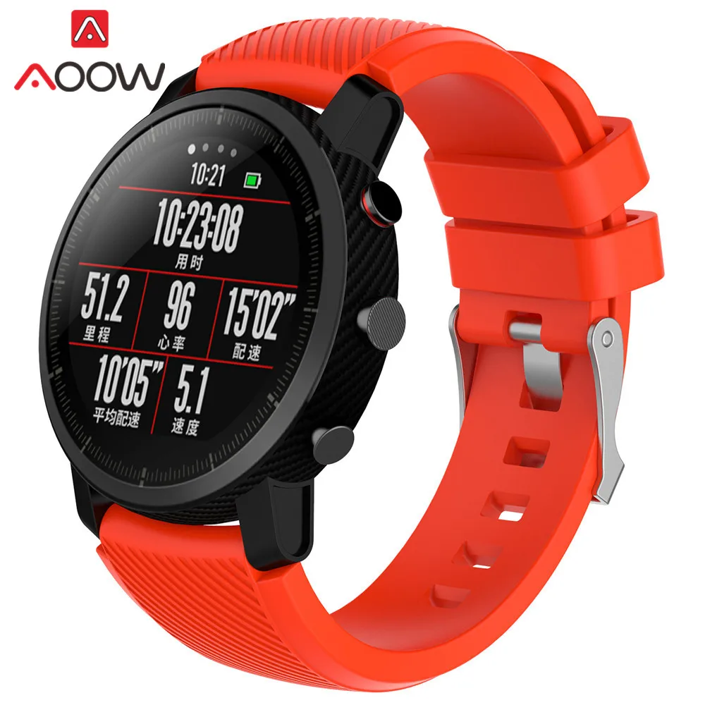 Силиконовый ремешок для часов Huami Amazfit Stratos 22 мм быстросъемный ремешок для часов резиновый сменный Браслет ремешок для Amazfit Pace