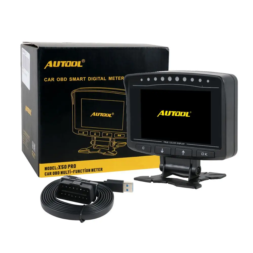 AUTOOL X50 PRO OBD II huhud дисплей OBD2 цифровой автомобильный компьютер автоматический измеритель скорости электронный монитор Диагностика ECU датчик пленки