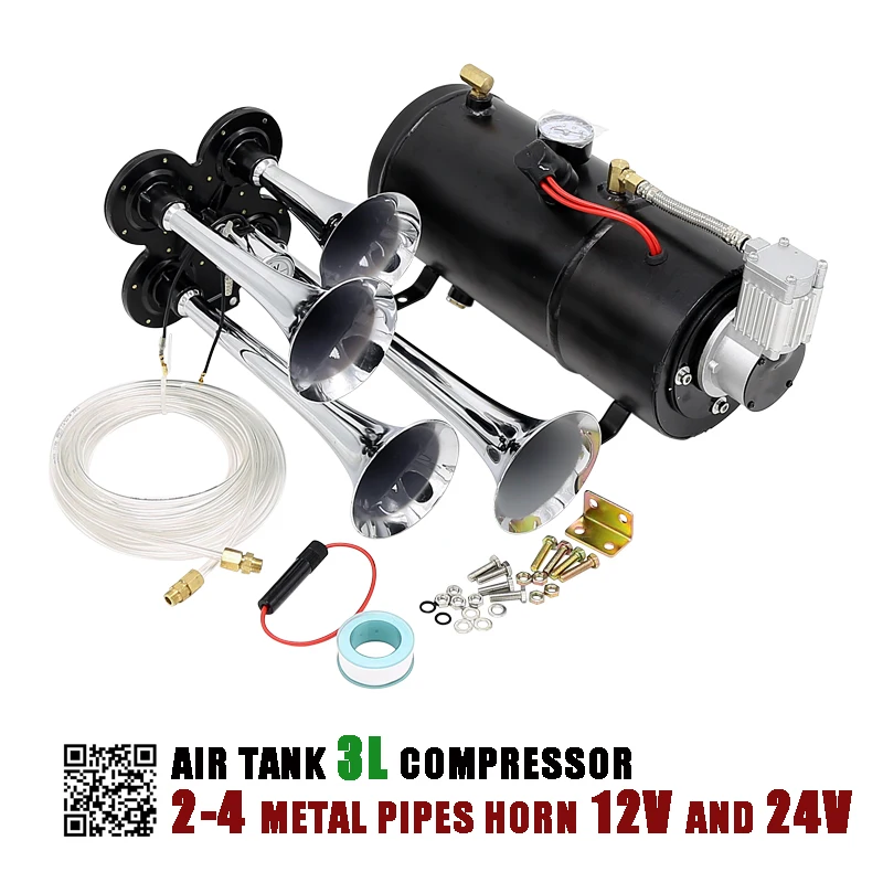12В и 24В воздушный компрессор рога с 3-литровым баком для воздушного поезда