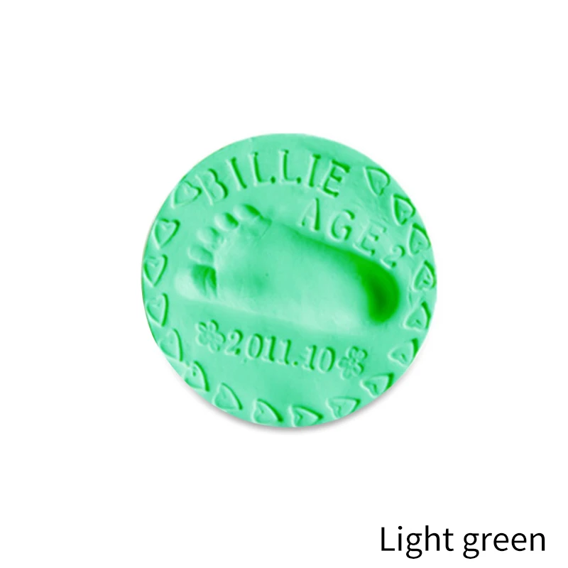 Light green Уход за младенцем, сушка воздуха, мягкая глина, для новорожденных, отпечаток отпечатка пальца, набор, для родителей и детей, отпечаток пальца - Цвет: Light green