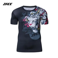 2018 newest compression shirt fitness 3d prints short sleeves t shirt men bodybuilding skin tight crossfit workout o neck top