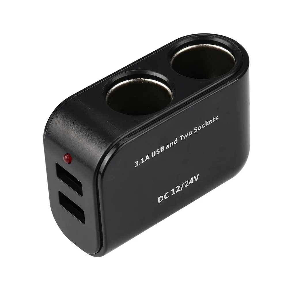 Новинка, лучшая, 12 В/24 В, 2 USB источника питания, автомобильное зарядное устройство, двойной адаптер для прикуривателя, Прямая поставка