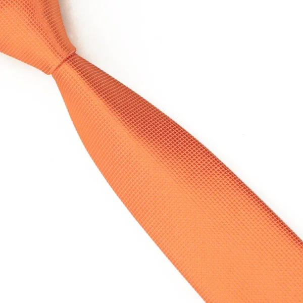 2017 модный 100% Шелковый жаккардовый галстук оранжевый однотонный узкий для мужчин