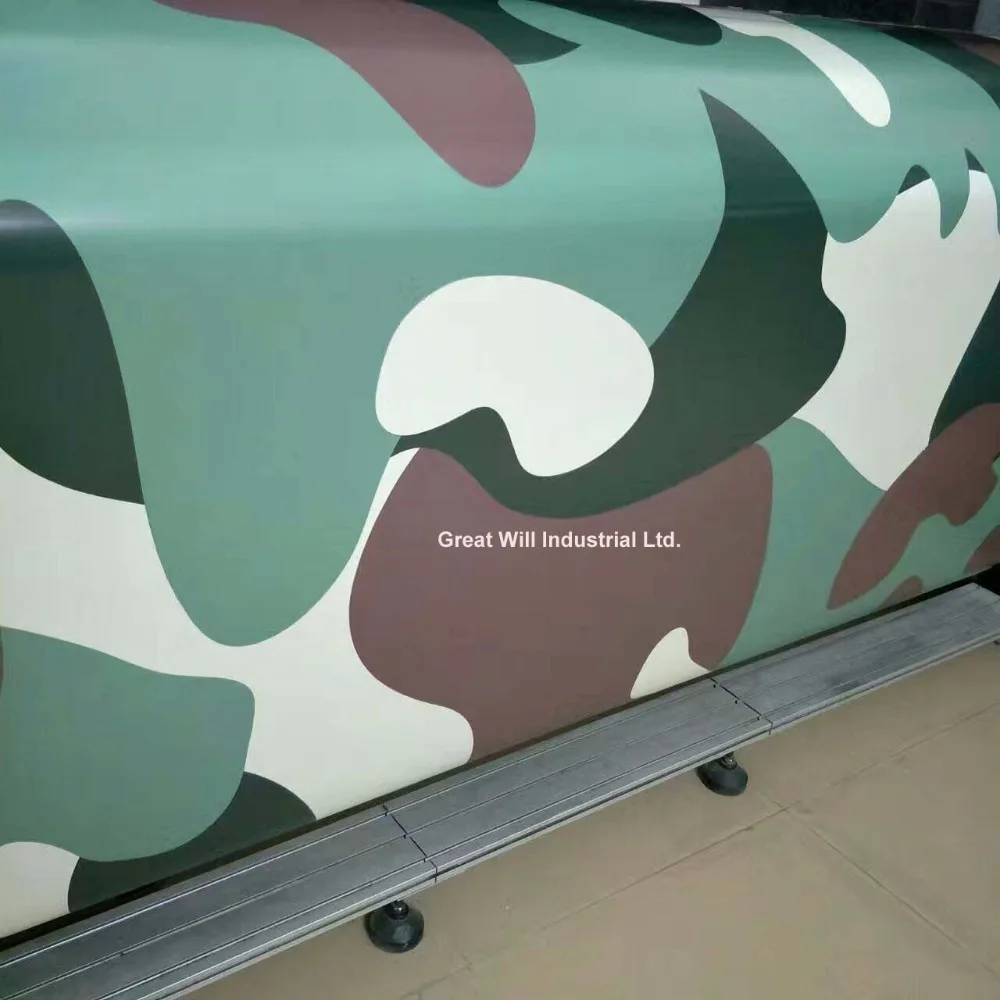 Белая зеленая коричневая камуфляжная виниловая автомобильная пленка с большими