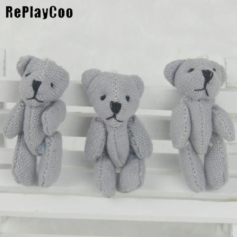 100 шт./лот плюшевые игрушки Ted Bear набивные животные серые куклы мишки тедди 4 5 см