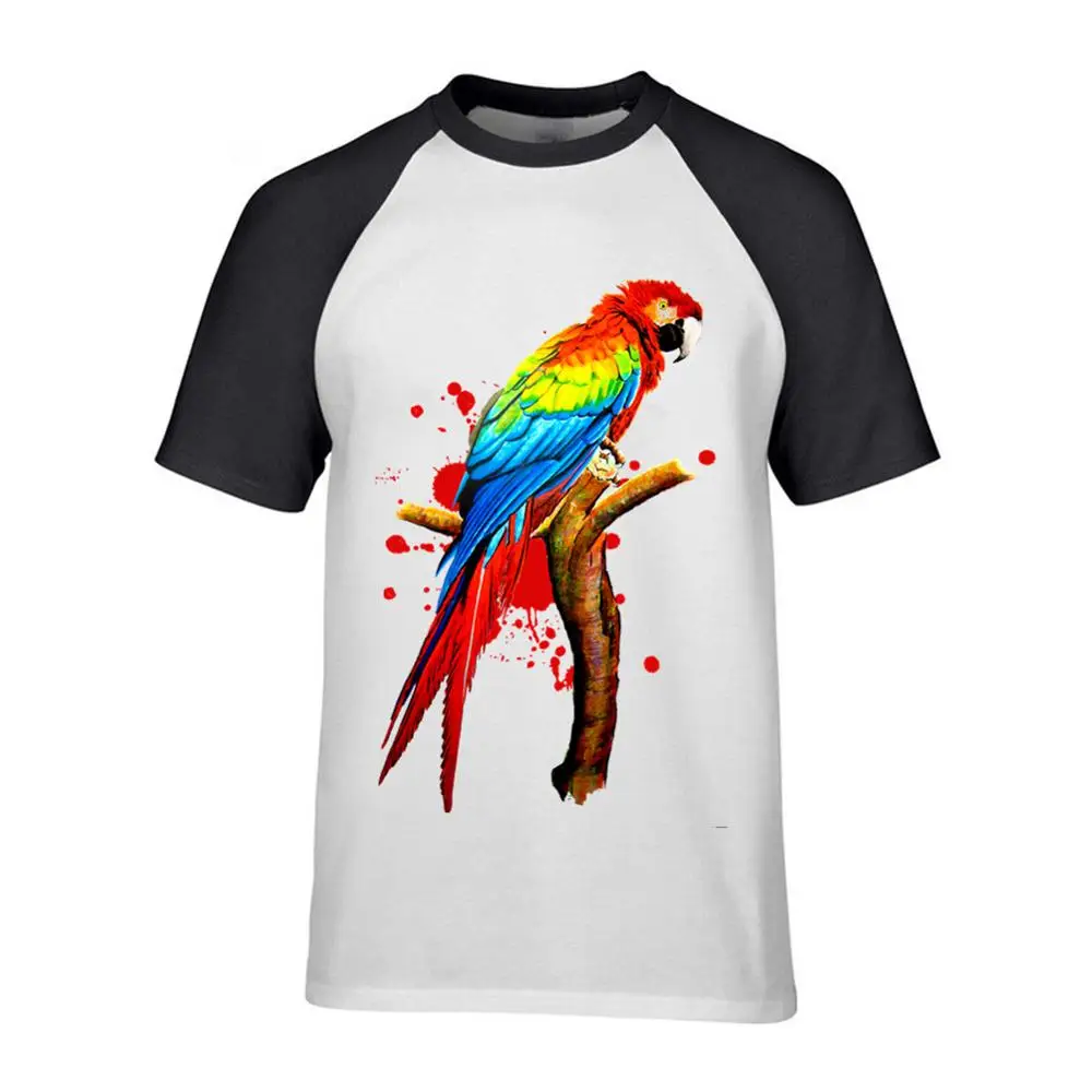 Мужская футболка с коротким рукавом Parrot Pet Macaw Exotic Bird круглым вырезом лето 2019 |