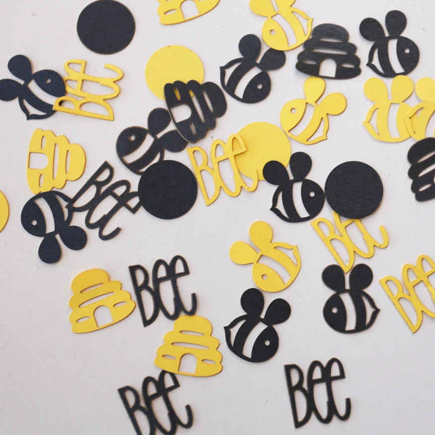 

Yellow and Black Color Party Confetti | Party Decor | Birthday Confetti Bumble Bee Confetti | c19