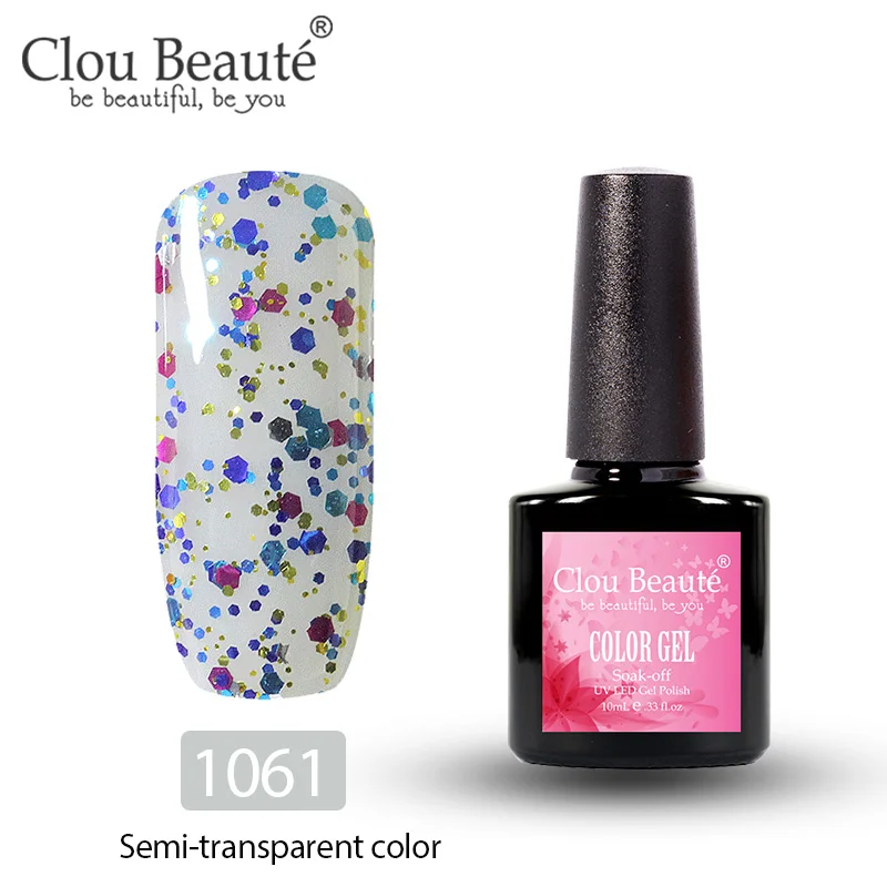 Clou Beaute Гель-лак для ногтей УФ Гибридный гвоздь Art Vernis Полупостоянный Гель-лак для ногтей 10 мл замачиваемый эмаль белый - Цвет: 1061