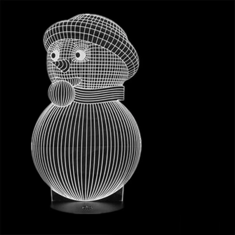 Рождественский Снеговик 3D голограма USB сенсорный креативный Настольный