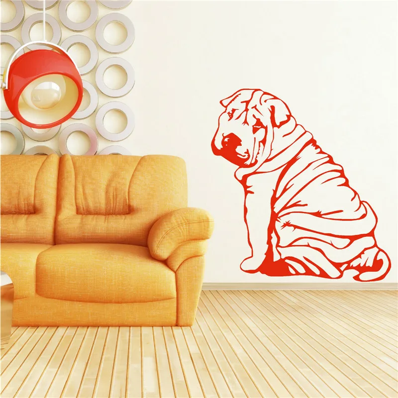 G401 SHAR-PEI виниловый wandkunst zimmer стикер aufkleber hunde tiere themen мальчик спальня настенные