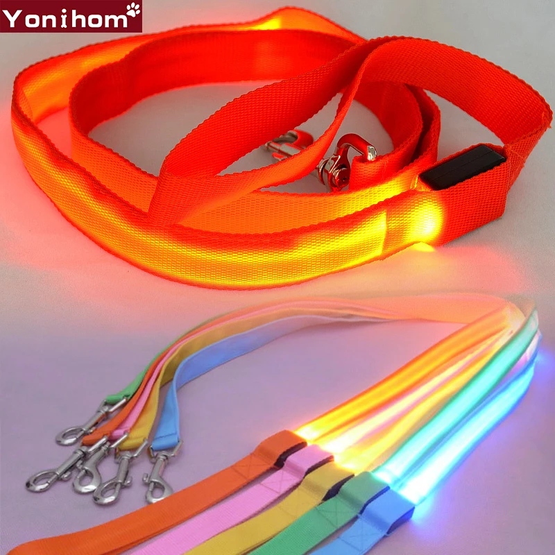 Led Dog Leash Night Safety LED Flashing Glow for Dogs 120CM Pet Supplies Cat Drawing Small Running | Дом и сад