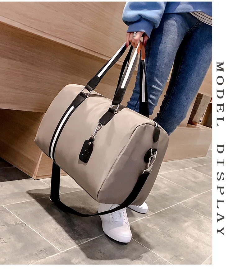 WOBAG Men Travel Bag Large Capacity Women Waterproof Nylon Hand Luggage Bag Multifunction Men Folding Short Distance Weekend Bag