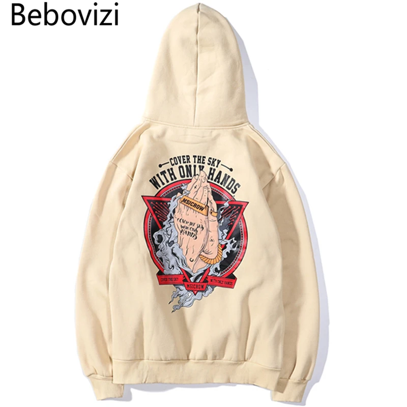 Мужская толстовка в стиле хип-хоп Bebovizi худи с принтом хипстер уличная одежда