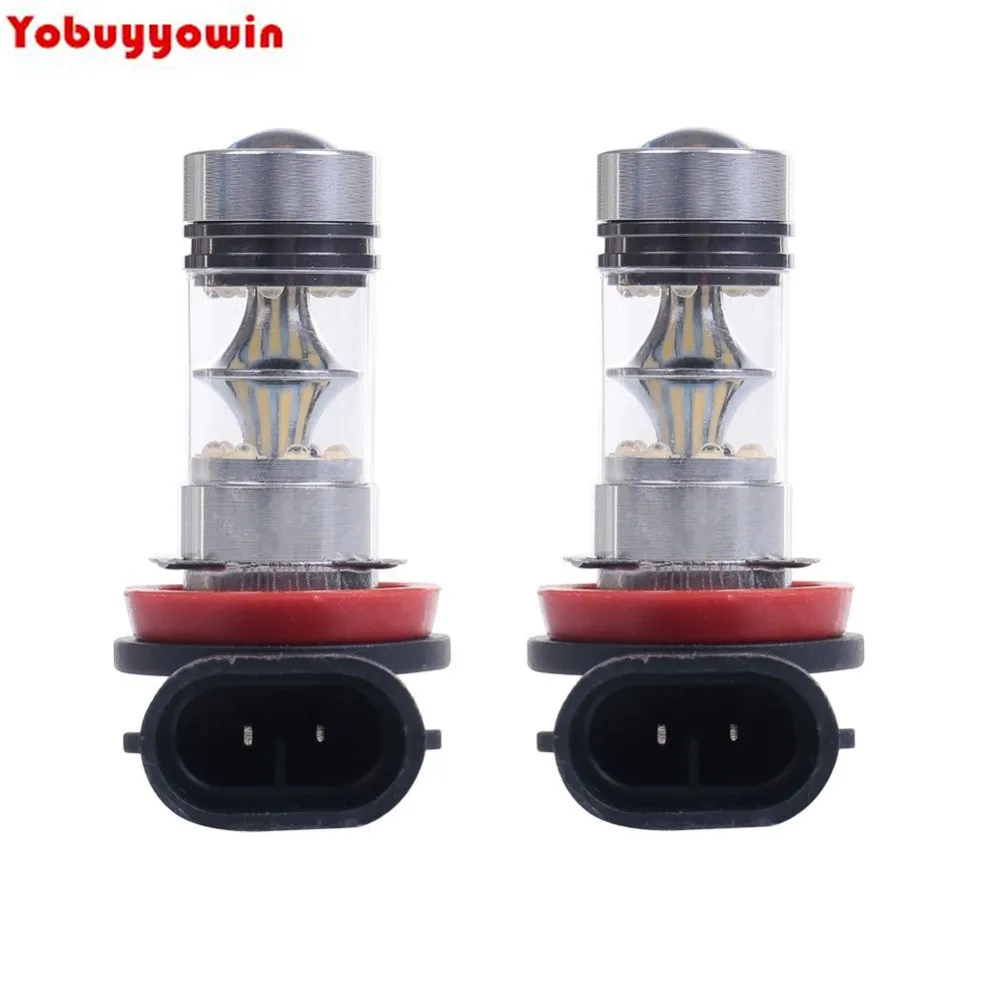 

2Pcs H8 H9 H11 H16 6000K 100W LED 20-SMD Cree Chips Led Projector Fog Driving DRL Light Bulbs White 2-pack