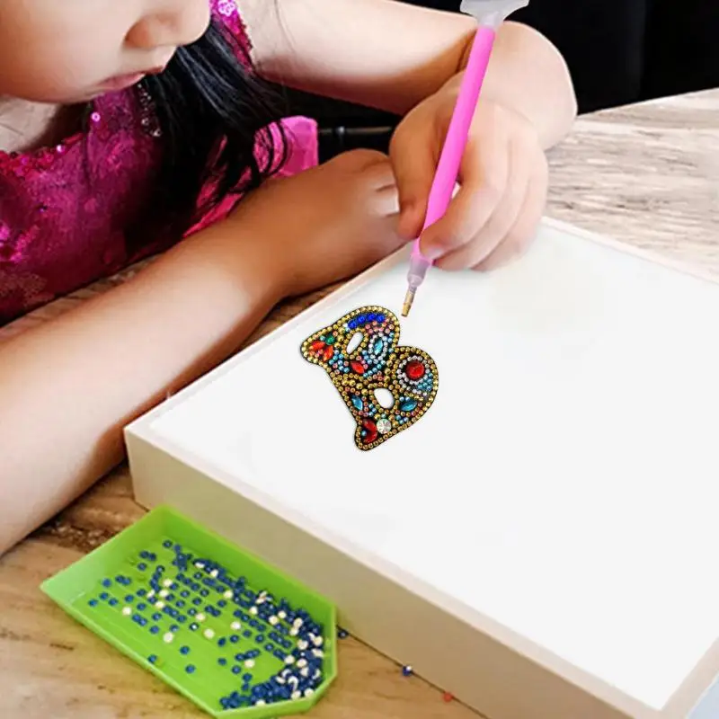 5D DIY специальные стразы для рисования цепочка для ключей вышивка крестиком буквы в форме брелки женская сумка для девочек брелок-подвеска подарок