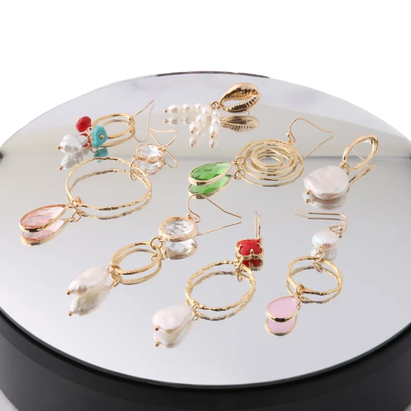 NeeFuWoFu серьги капли богемные брендовые натуральный жемчуг Виноградная нить