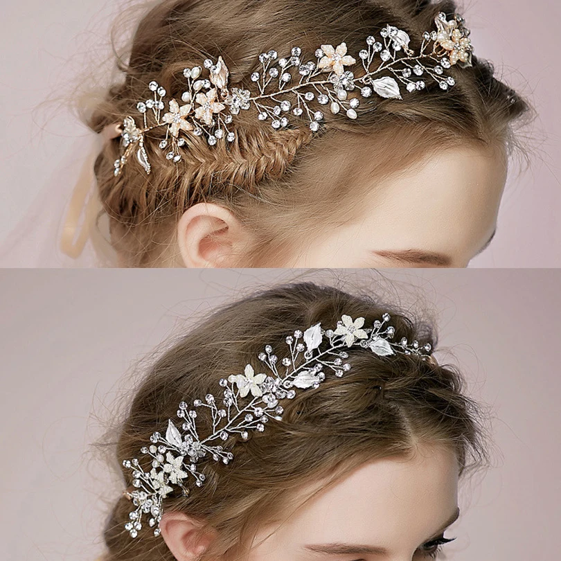 Эмалированная тиара ручной работы свадебные аксессуары для волос с кристаллами