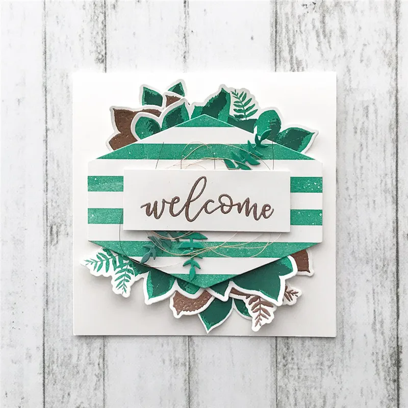 GJCrafts Hello Letter Word Dies Цветочные штампы и для скрапбукинга карты создание альбома