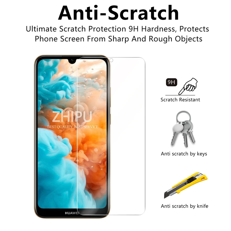 Закаленное стекло для huawei Y6 10 шт. Защитное экрана 9H закаленное 2019 MRD LX1 LX1F Y 6