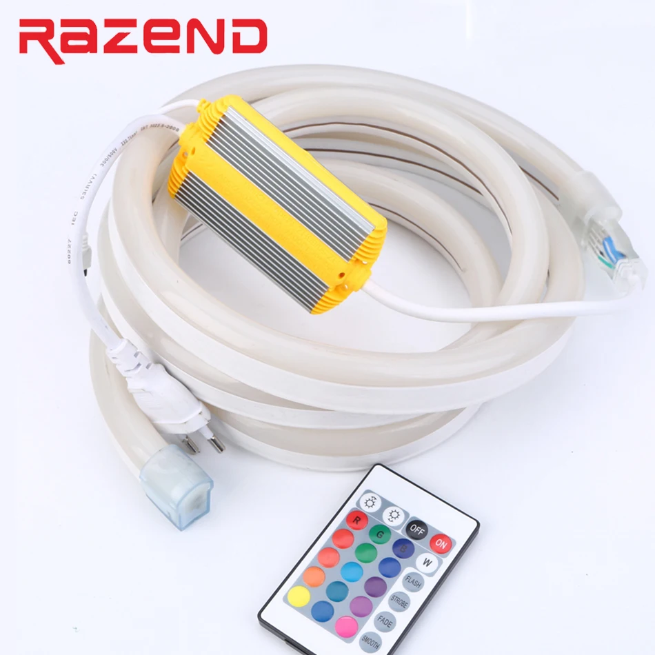 Гибкий светодиодный rgb неоновая лента 220 V 110 120 светодиодный/m водонепроницаемый